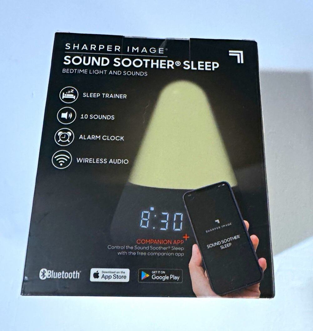 Sharper Image Sound Soother Sleep White Noise Light Alarm Clock Bluetooth App